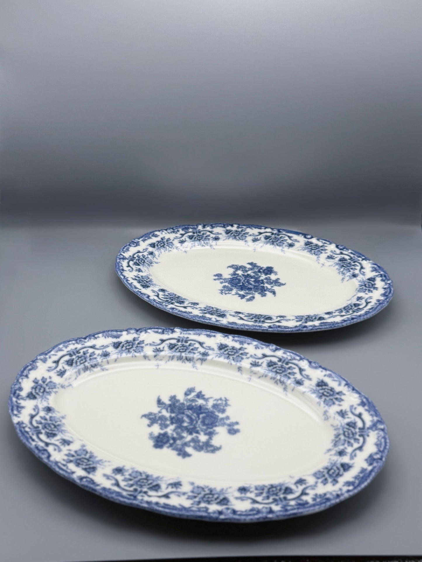 Set de 2 assiettes Vintage bleu