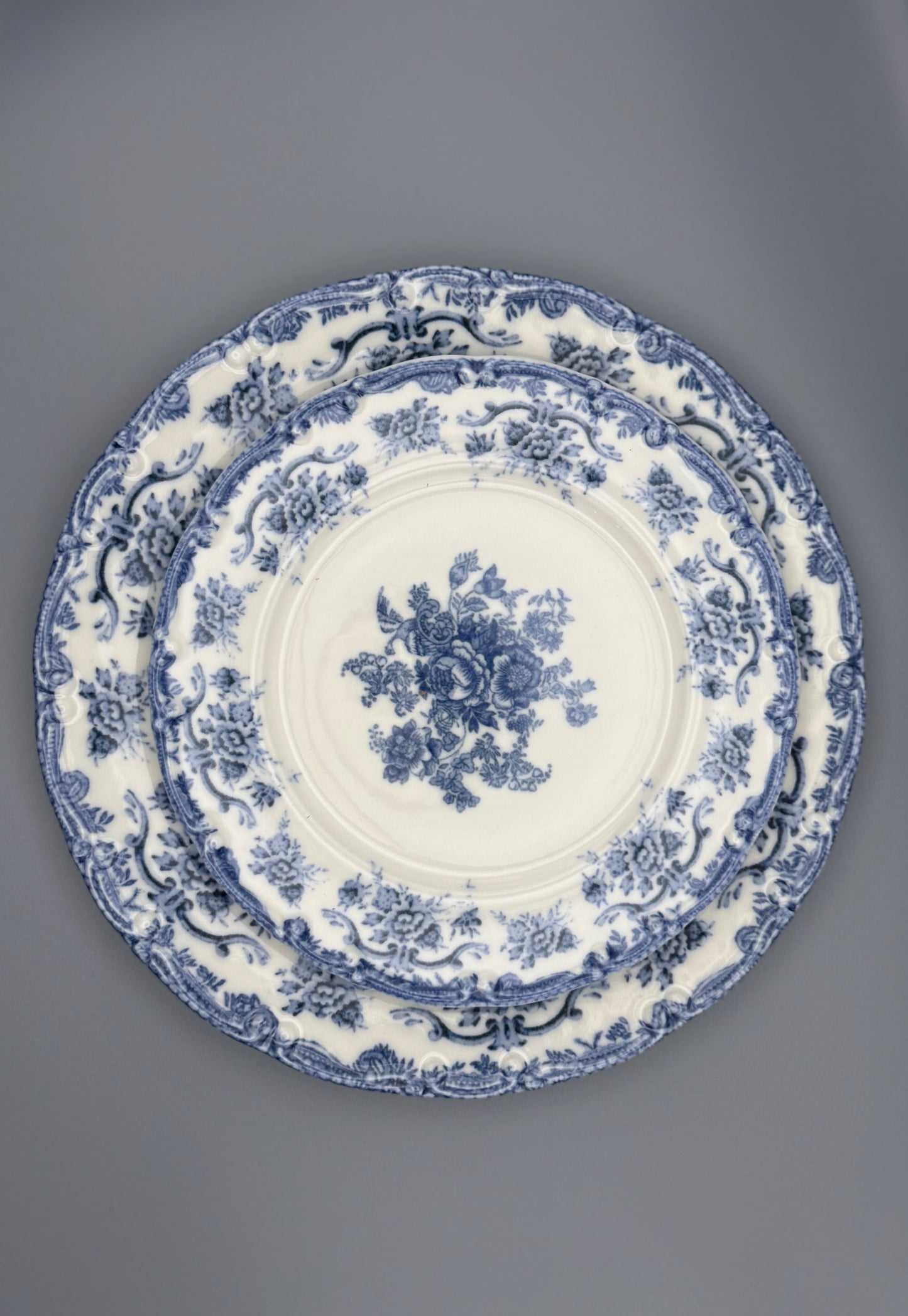 Set de 2 assiettes Vintage bleu